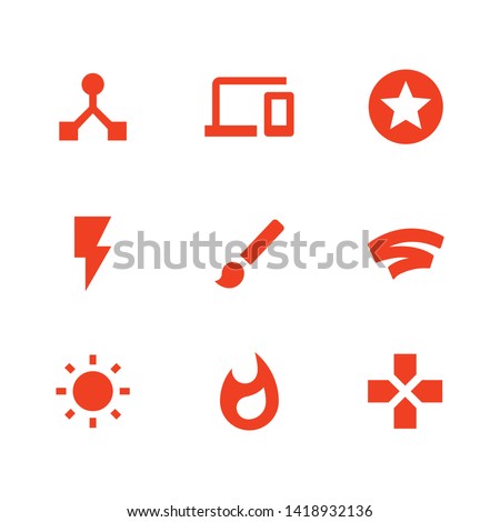 Isolated Stadia Game Stream Icon Set, Vector Flat