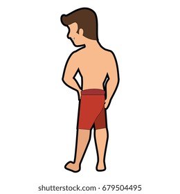 isolated standing man cartoon