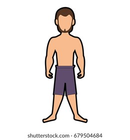 isolated standing man cartoon