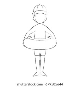 isolated standing man cartoon