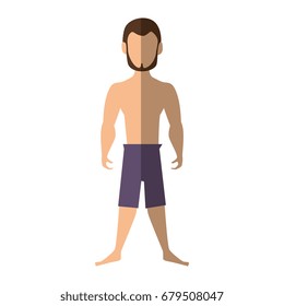 isolated standing man cartoon