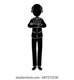 isolated standing old man
