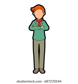 isolated standing young man