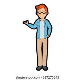 isolated standing young man