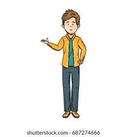 isolated standing young man