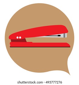 Isolated Stapler On A Colored Sticker, Vector Illustration