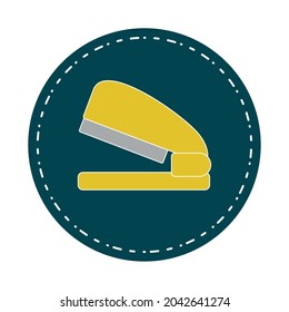 Isolated stapler on a sticker school supply icon
