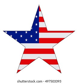 Isolated star with the american flag, Vector illustration