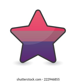 Isolated star with a bisexual pride flag