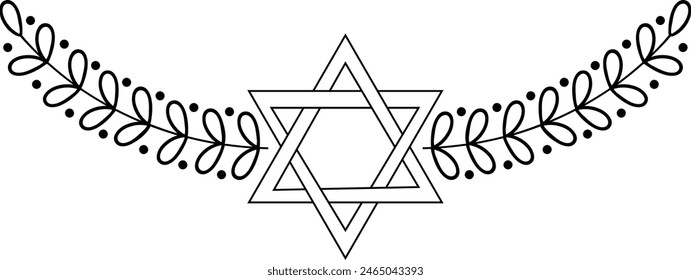 Isolated Star of David vector decorative element