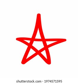 Isolated star drawn by hand. Sketch, doodle. Simple vector illustration.