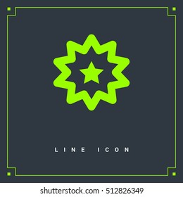 isolated star minimal flat linear icon for application and info-graphic. Badge line vector icon for websites and mobile minimalistic flat design.