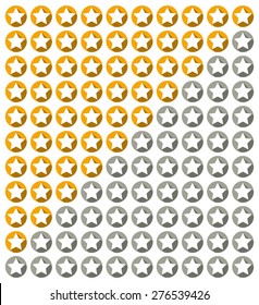 Isolated Star Rating System With Stars With Long Shadow In Circles (from 10 To 0)