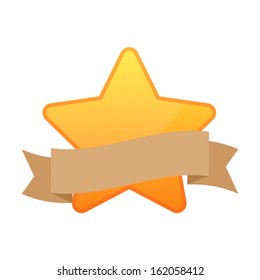 An isolated star with a ribbon