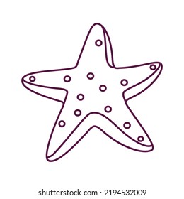 Ilustración de vectores de playa con estrellas aisladas
