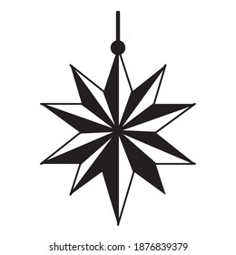 Icono de forma de estrella aislada para árbol de navidad. Ilustración del vector