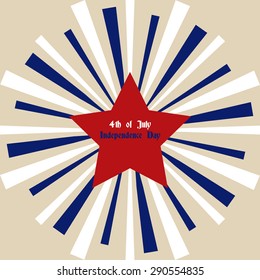 Isolated star and some stripes for independence day. Vector illustration