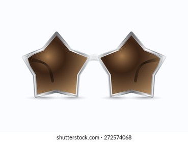 Isolated Star Sunglasses, Vector