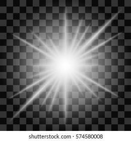 Isolated starburst pattern on a transparent background. Neon star for various design