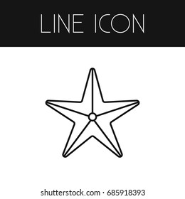 Isolated Starfish Outline. Sea Star Vector Element Can Be Used For Starfish, Sea, Star Design Concept.