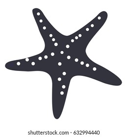 Isolated starfish silhouette on a white background, Vector illustration