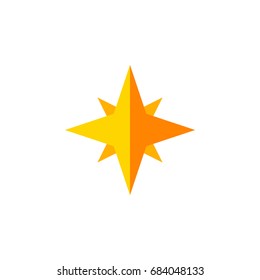 Isolated Starlet Flat Icon. Asterisk Vector Element Can Be Used For Star, Asterisk, Sky Design Concept.