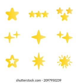 isolierte Sterne Symbol auf weißem Hintergrund, Sterne-Symbole für Web- und Design-Element
