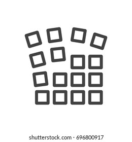 Isolated Startup Building Outline Symbol On Clean Background. Vector Grid Structure Element In Trendy Style.