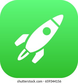 Isolated Startup Icon Symbol On Clean Background. Vector Rocket Element In Trendy Style.