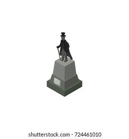 Isolated Statue Isometric. Sculpture Vector Element Can Be Used For Statue, Sculpture, Monument Design Concept.