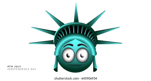 Isolated statue of liberty emote, Independence day vector illustration