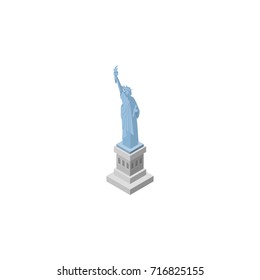 Isolated Statue Of Liberty Isometric. New York Vector Element Can Be Used For Statue, Liberty, America Design Concept.
