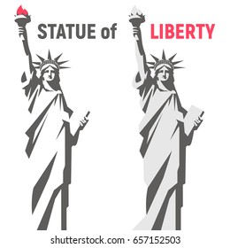 Isolated statue of Liberty. New York landmark. American symbol. Vector.