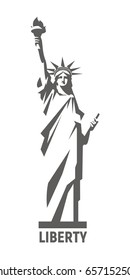 Isolated statue of Liberty. New York landmark. American symbol. Vector.