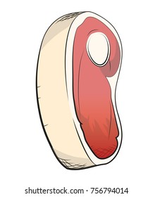 Isolated steak vector illustration