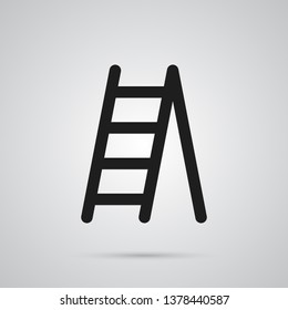 Isolated stepladder icon symbol on clean background. Vector staircase element in trendy style.