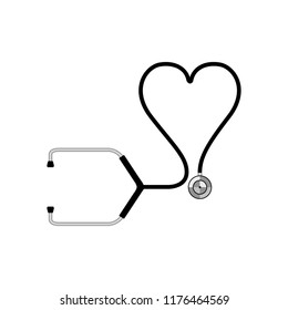 Isolated stethoscope icon with a heart form. Vector illustration design