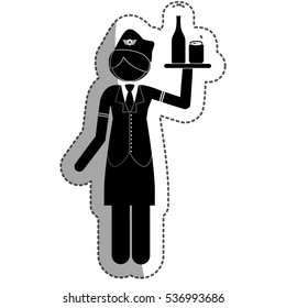 Isolated stewardess desing