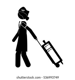 Isolated stewardess desing