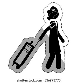 Isolated stewardess desing