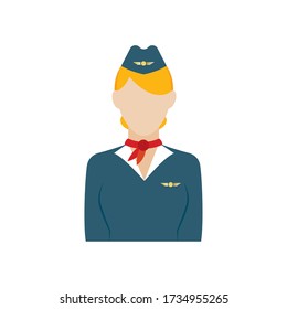 Isolated Stewardess Ikone. Symbole für Berufe oder Berufe - Besichtiger