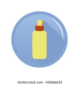 Isolated sticker with a bottle of cream on a white background