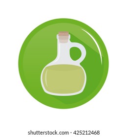 Isolated sticker with a flask of lotion on a white background