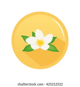 Isolated sticker with a flower icon on a white background