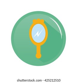 Isolated sticker with on a mirror icon white background