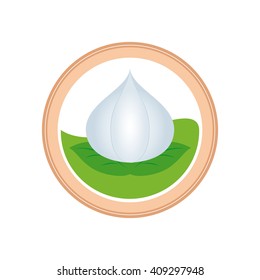 Isolated sticker with an onion on a white background
