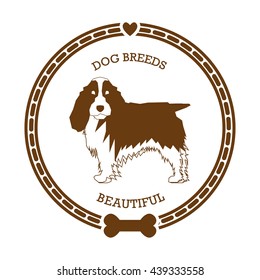 Isolated sticker with a silhouette of a cocker spaniel on a white background