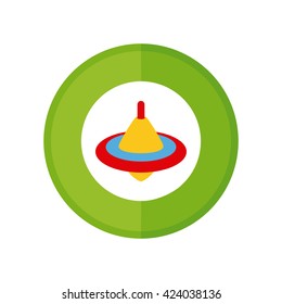 Isolated sticker with a spin toy on a white background