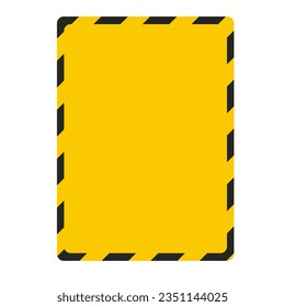 Isolated sticker template graphic design of stripped yellow and black blank, empty copy spare area for safety, alert, attention, danger, caution, prohibition sign