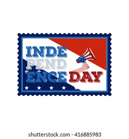 Isolated sticker with text and a hand holding a megaphone